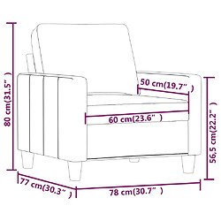 vidaXL Fauteuil Cappuccino 60 cm Similicuir pas cher