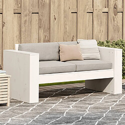 vidaXL Canapé de jardin 2 places blanc 134x60x62 cm bois de pin massif