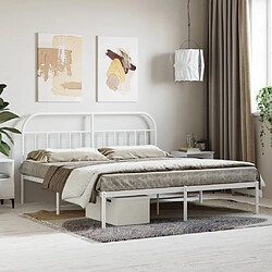 Maison Chic Lit adulte - Cadre de lit métal avec tête de lit,Structure du lit Contemporain pour chambre blanc 180x200 cm -MN32195