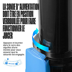 Extracteur de jus Ventray Essential Ginnie, petit extracteur de jus compact à pression à froid, extracteur de jus à mastication lente avec faible vitesse de 60 tr/min, bleu ciel