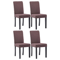 Non Lot de 4 chaises de salle à manger Ina tissu noir