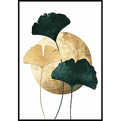 Pegane Ensemble 2 tableaux peinture à l'huile sur toile,peinte avec cadre en bois noir - Longueur 100 x Profondeur 3 x Hauteur 70 cm