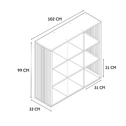 Avis The Home Deco Factory Etagère de rangement 9 cases Saulk en bois - Marron