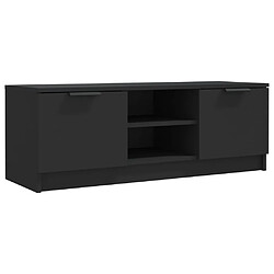 Maison Chic Meuble TV scandinave - Banc TV pour salon Noir 102x35x36,5 cm Bois d'ingénierie -MN65547