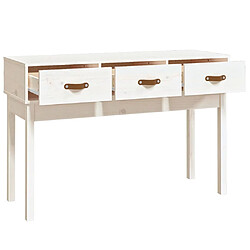 Avis vidaXL Table console Blanc 114x40x75 cm Bois massif de pin