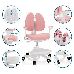 Avis Chaise de bureau pour enfant KID WING Tissu rose hjh OFFICE