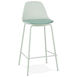 Alterego Tabouret snack mi-hauteur 'COOKIE MINI' vert clair style industriel