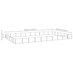 vidaXL Chenil Argenté 60 m² Acier pas cher