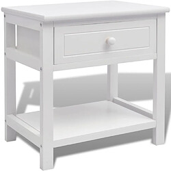 Maison Chic Table de chevet,Table de nuit,Table d'appoint pour salon Bois Blanc -MN99861