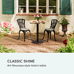 Table de bistrot style - Blumfeldt - Style Art Nouveau - 57,5 x 72 cm (ØxH - plateau rond en marbre - Noir , blanc & or