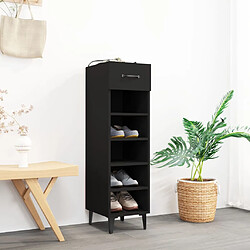 vidaXL Armoire à chaussures Noir 30x35x105 cm Bois d'ingénierie 