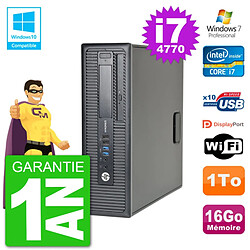 PC HP EliteDesk 800 G1 SFF i7-4770 RAM 16Go Disque 1To Graveur DVD Wifi W7 - Occasion