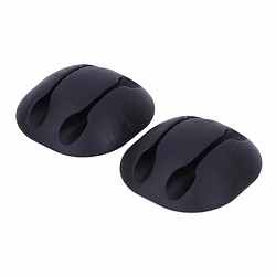 PHONECARE Organisateur de câbles double en silicone - Noir