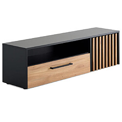 Bestmobilier Varna - meuble TV - bois et noir - 165 cm