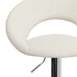 Acheter Rendez Vous Deco Chaise de bar Cloclo en tissu bouclé crème 61/76,5 (lot de 2)