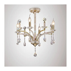 Luminaire Center Suspension Fiore 4 Ampoules doré/cristal