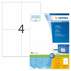 HERMA Étiquettes permanentes PREMIUM A4 105x148 mm 100 Feuilles Blanc 