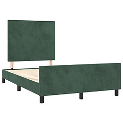 Acheter Maison Chic Lit adulte 120x200cm- Cadre de lit avec tête de lit Contemporain pour chambre Vert foncé Velours -MN76372