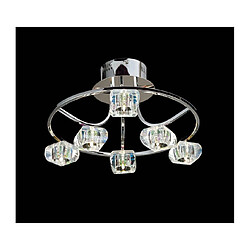 Luminaire Center Semi Plafonnier Polana rond 6 Ampoules chrome poli Coloris : chrome poli Coloris de l'abat jour : transparent Diamètre en Cm : 46 Hauteur en Cm : 27 Poids en Kilos : 3 Nombre d'ampoules : 6 Type d'ampoule : G