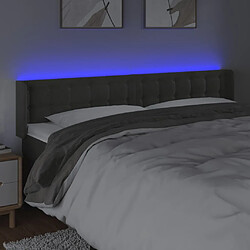 Acheter Maison Chic Tête de lit scandinave à LED,meuble de chambre Gris foncé 163x16x78/88 cm Velours -MN98154