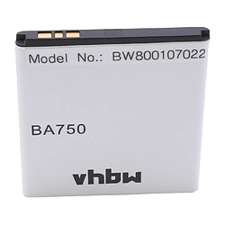 vhbw Batterie remplacement pour Sony-Ericsson BA750 pour téléphone portable (1500mAh, 3,7V, Li-ion)