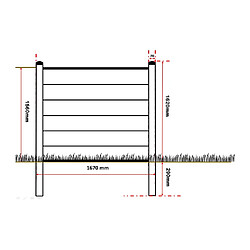 Vente-Unique Panneaux de clôture à enterrer H.156 cm - kit 6 lames composite + 1 poteau gris clair - ENOLA pas cher