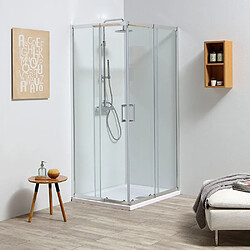 Kiamami Valentina CABINE DE DOUCHE D'ANGLE EXTENSIBLE DE 70-80X90-100 CM VERRE 4 MM | LEO