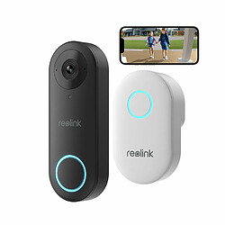 Reolink Sonnette Vidéo 2,4/5 GHz WiFi avec Chime, Caméra 5MP,Alertes, Détection Humaine, Grand Angle 180°, Audio Bidirectionnel, étanche 