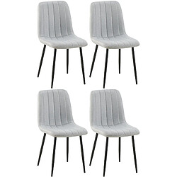 Non Lot de 4 chaises Dijon tissu