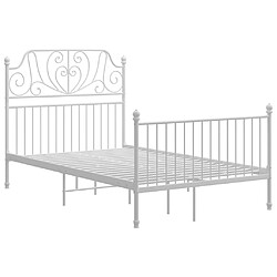 vidaXL Cadre de lit sans matelas blanc métal 120x200 cm