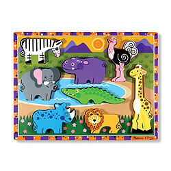 Melissa & Doug Puzzle à Grosses Pièces en Bois - Animaux de Safari