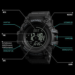 Wewoo Montre sport Multifonctionnel Homme Sports de plein air numérique étanche avec fonction Boussole / Baromètre / Altimètre / Podomètre (Bleu) pas cher