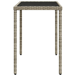 Acheter vidaXL Table de jardin dessus en verre gris clair 115x54x74 cm rotin