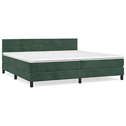 Maison Chic Lit Adulte - Lit simple Lit à sommier tapissier et matelas moelleux - Meuble de Chambre - Vert foncé 200x200cm Velours -MN28446