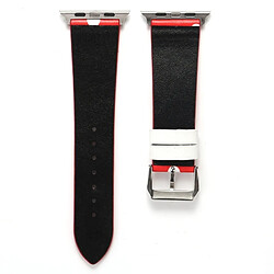 Avis Wewoo Bande de montre-bracelet en cuir véritable simple motif à pois pour Apple Watch séries 3 & 2 & 1 38mm rouge + blanc