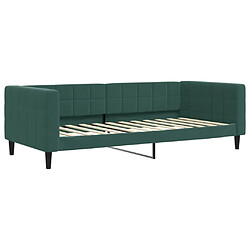 Acheter Maison Chic Lit d'appoint avec gigogne et matelas | Lit de jour | Lit de repos vert foncé 90x200cm velours -GKD72371