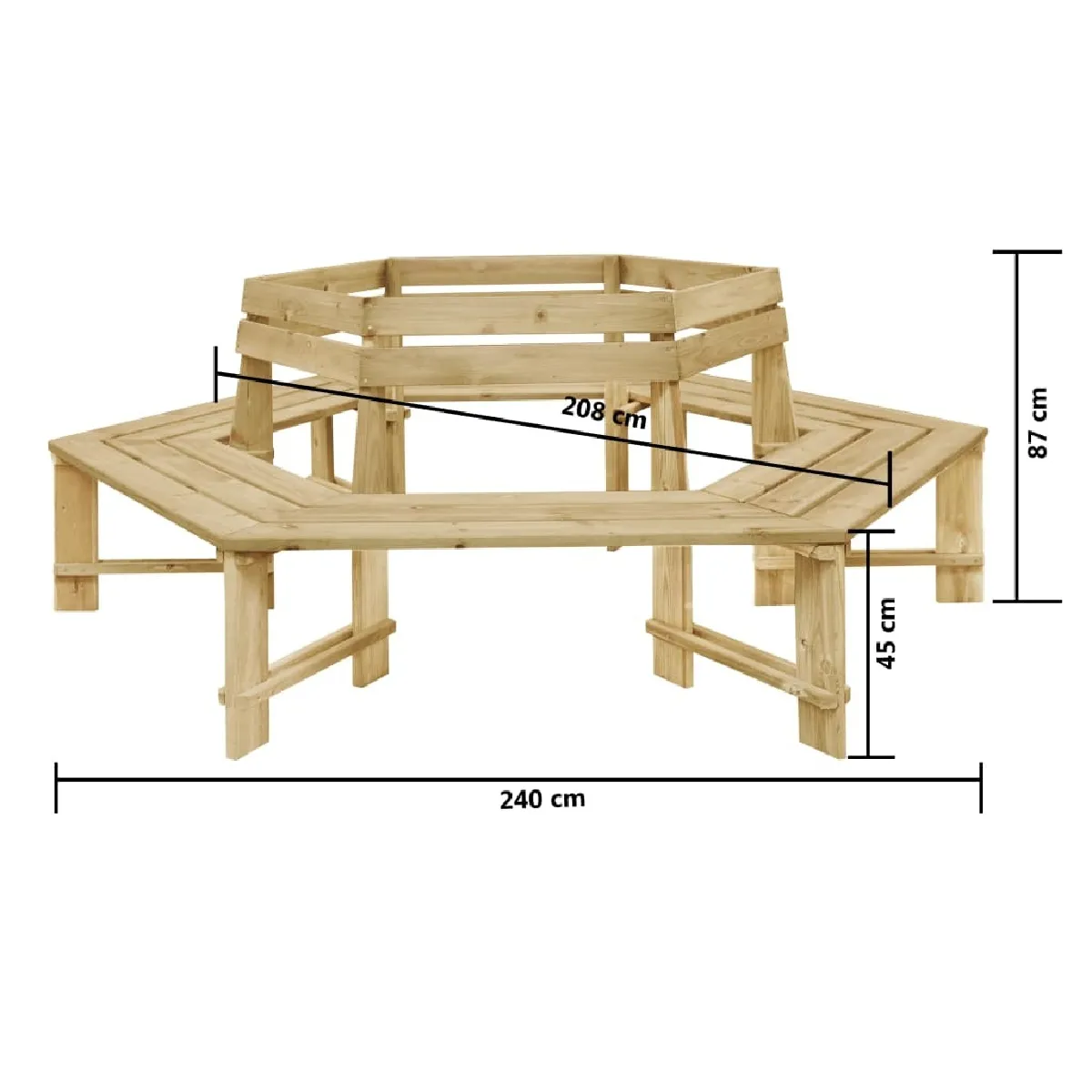 Acheter Maison Chic Banc de jardin | Banquette de jardin | Chaise Relax 240 cm Bois de pin imprégné -MN36065