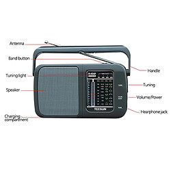 Acheter Universal Récepteur DSP FM/SW/MW Récepteur radio haute sensibilité avec haut-parleur(Le noir)