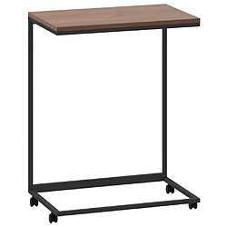 vidaXL Table d'appoint avec roues noir 55x35x70 cm bois d'ingénierie