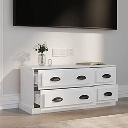 Avis Maison Chic Meuble TV scandinave - Banc TV pour salon blanc brillant 100x35,5x45 cm bois d'ingénierie -MN99285