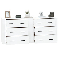 Acheter vidaXL Buffets 2 pcs blanc bois d'ingénierie