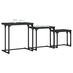 Avis Maison Chic Lot de 3 Tables basses gigognes pour salon | Table à café noir bois d'ingénierie -GKD14695