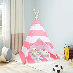 vidaXL Tente tipi d'enfants et sac Peau de pêche Rayures 120x120x150cm 