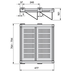 Range-chaussures Moka Emuca pour module 800 mm finition couleur moka