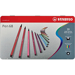 STABILO Feutre Pen 68, étui métallique de 30 ()