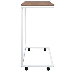 Avis vidaXL Table d'appoint avec roues Blanc 55x35x70 cm Bois d'ingénierie