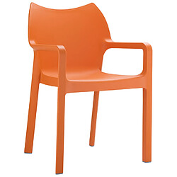 Alterego Chaise design de terrasse 'VIVA' orange en matière plastique