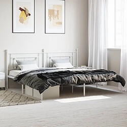 Maison Chic Cadre/structure de lit métal et tête de lit pour adulte - Lit Moderne Chambre blanc 193x203 cm -MN22718