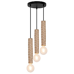 Sampa Suspension en escalier design Nala 132cm réglable métal et bambou LED