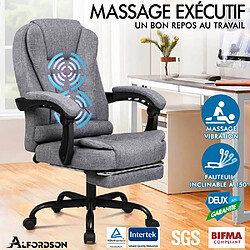 ALFORDSON Fauteuil de Bureau de Massage avec Repose-pieds Siège de jeu Exécutif